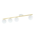 Emibig Emibig Wit en messing 4x E14 plafondlamp glazen matwitte bollen - Verlichting met klasse voor elke ruimte