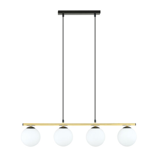 Emibig Emibig Long black and brass hanging lamp 4x E14 frosted glass bulbs - Ideal for stylish interiors