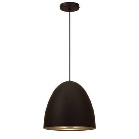 Indigo (Rexel) lámpara colgante cónica E27 280mm alto, negro mate, acero, sin bombilla