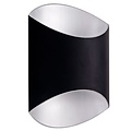 Indigo Glam Wandleuchte, ovales Design, Up-Down-Licht, 250 x 200 x 108 mm, 12W LED-Modul integriert, Aluminium, Schwarz-Silber