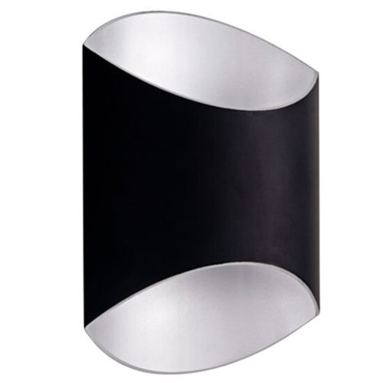 Indigo Glam wall lamp, oval design, up-down light, 250 x 200 x 108 mm, 12W LED module built-in, aluminum, black-silver