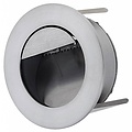 Indigo recessed wall light, LED, round, stainless steel 304, grey/silver, Ø92mm, depth 64mm, 1W, 56 lumen, 3000K warm white, non-dimmable