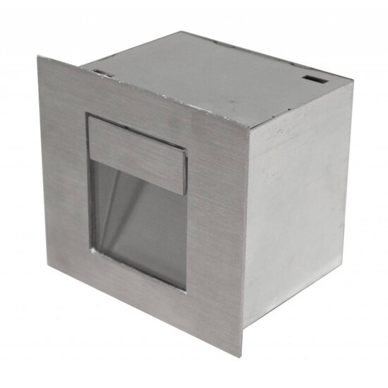 Applique murale encastrable Indigo LED grise rectangulaire 100mm, 1W, 56 lumen, 3000K blanc chaud