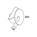 Indigo built-in wall light LED white, round, 65mm diameter, 40mm height, 3.3W, 220 lumen, 3000K warm white, non-dimmable