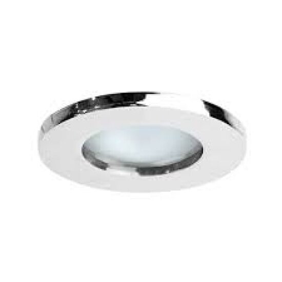 Runder Einbaustrahler mit GU10-Fassung, IP65 wasserdicht, Aluminiumgehäuse in Chrom, 82mm Durchmesser, 139mm Höhe, Lampe nicht enthalten