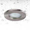 Ronde inbouwspot met GU10-fitting, IP65 waterdicht, aluminium behuizing chroom, diameter 82mm, hoogte 139mm, lamp niet inbegrepen