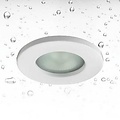 Runder Einbaustrahler mit GU10-Fassung, IP65 wasserdicht, Aluminiumgehäuse in Chrom, 82mm Durchmesser, 139mm Höhe, Lampe nicht enthalten