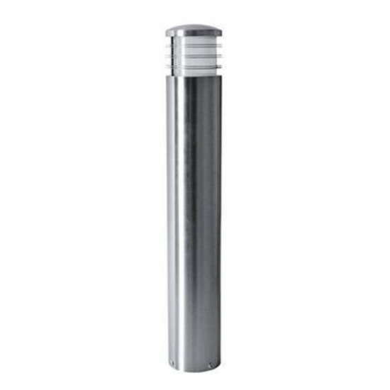 Indigo bollard light in grey inox 304, 600mm high, 102mm wide, E27 fitting (bulb not included), IP44 rated