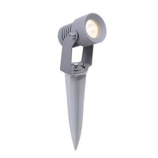 Indigo (Rexel) Foco de Suelo LED 3W IP65 Gris con Pica - 140 Lúmenes 4000K No Regulable