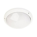 Round outdoor ceiling and wall light, white thermoplastic, 270mm diameter, IP65 and IK10, E27 fitting, 220V