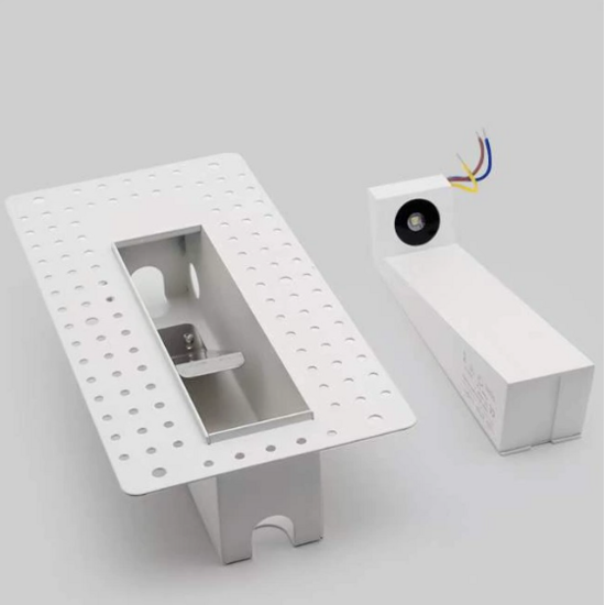 Kinghood (Floyd) Recessed Wall Light Vertical Plasterable Black 3W - Metal Not Dimmable