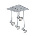 Fantasia X-Base Nubis LED plafondlamp met 4x GU10 5W LED spots, antraciet aluminium afwerking