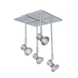 X-Base Nubis LED ceiling light 4x GU10 5W anthracite aluminium