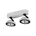 Fantasia NOOMI LED spot dimmable with 2 light points of 7W each, 3000K warm white light, satin white finish