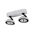 Fantasia NOOMI spot LED dimmable avec 2 points lumineux de 7W chacun, lumière blanc chaud 3000K, finition blanc satiné
