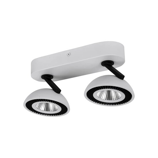 Fantasia NOOMI LED spot dimmable with 2 light points of 7W each, 3000K warm white light, satin white finish