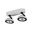 Fantasia NOOMI LED spot dimmable with 2 light points of 7W each, 3000K warm white light, satin white finish