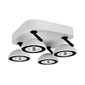 Fantasia NOOMI ceiling spotlight with 4 dimmable LED points of 7W each, 3000K warm white light and satin white finish.
