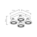 Fantasia Foco de techo NOOMI con 4 puntos de luz LED regulables de 7W cada uno, luz blanca cálida 3000K, acabado blanco satinado.