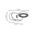 Fantasia NOOMI LED spot, dimmable, 1x7W integrated LED, 3000K warm white light, satin black finish