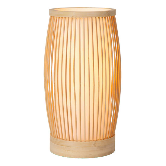 LUCIDE Lucide GARY - Lámpara de Mesa - Ø 15 cm - 1xE27 - Natural - Esencial - Crea un ambiente cálido en casa