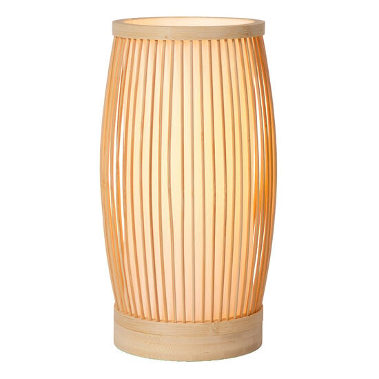 LUCIDE Lucide GARY - Lampe de Table - Ø 15 cm - 1xE27 - Naturel - Essentiel - Créez une atmosphère chaleureuse chez vous