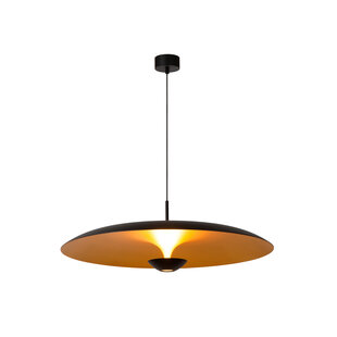 Lucide KENNETH - Hanglamp - Ø 80 cm - LED Dimb. - 1x22W 2700K - Zwart - Premium