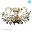 Michelangelo classic ceiling lamp with leaf motif, cream & silver, metal, Ø510mm, height 170mm, 4x E14 (not incl.), IP20