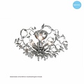 Linea Verdace Michelangelo klassieke plafondlamp met bladmotief, crème & zilver, metaal, Ø510mm, hoogte 170mm, 4x E14 (excl.), IP20