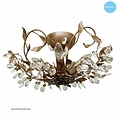 Linea Verdace Michelangelo klassische Deckenleuchte mit Blattmotiv, creme & silber, Metall, Ø510mm, Höhe 170mm, 4x E14 (exkl.), IP20