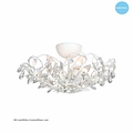 Linea Verdace Michelangelo klassieke plafondlamp met bladmotief, crème & zilver, metaal, Ø510mm, hoogte 170mm, 4x E14 (excl.), IP20