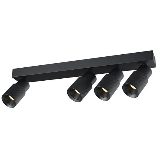 Fantasia Nysal Deckenspot aus Aluminium, 4 GU10-Lichtpunkte, dimmbar und schwenkbar, schwarz, IP20