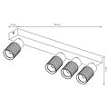 Fantasia Nysal Deckenspot mit 4 schwenkbaren Lichtpunkten, weißes Aluminium, für GU10 MR11 Leuchtmittel (nicht enthalten), dimmbar, IP20