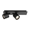 Fantasia Oyo LED Deckenspot mit 2 schwenkbaren Lichtpunkten, schwarz Aluminium, 7,5W / 620 Lumen, 2700K warmweiß, IP40