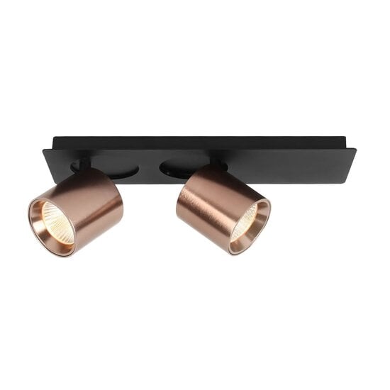Fantasia Foco LED Oyo con 2 puntos de luz orientables, aluminio y hierro bronce, 7,5W, 620 lúmenes, 2700K, IP40