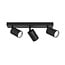 Fantasia Inaki spot apparent avec 3 points lumineux orientables en aluminium noir, culot GU10 MR16, IP44, ampoule non incluse