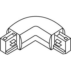 TRACK 3-fase L-connector rechts wit - railsysteem koppelstuk