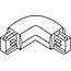 Fantasia TRACK 3-phase L-connector right white: coupler for 3-phase track rail systems, connects rail sections at an angle, white