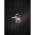 Luxembourg suspension rustique rouille E27 chaîne 160 cm, abat-jour en verre Ø27 cm, métal-verre, IP20