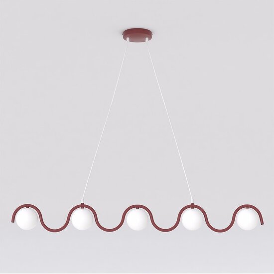 Emibig Emibig SINUS 5 BURGUNDY - Moderne hanglamp voor sfeervolle verlichting