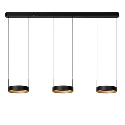 Lucide RADIANT - Pendelleuchte - LED Dimmbar - CCT - 3x18,6W 2200K/3000K - Schwarz - Vibes