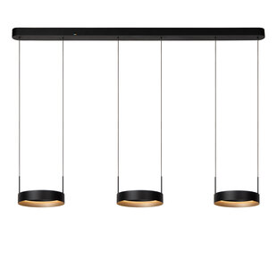 Lucide RADIANT - Pendelleuchte - LED Dimmbar - CCT - 3x18,6W 2200K/3000K - Schwarz - Vibes