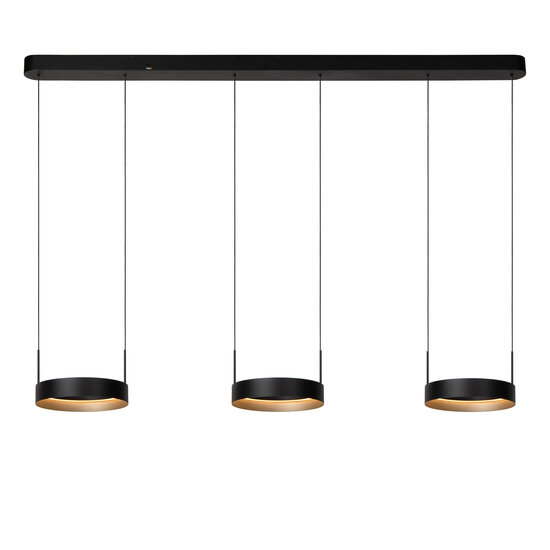 LUCIDE Lucide RADIANT - Pendant Lamp - LED Dimmable - CCT - 3x18.6W 2200K/3000K - Black - Vibes - Create the perfect atmosphere in your interior with this dimmable pendant lamp.