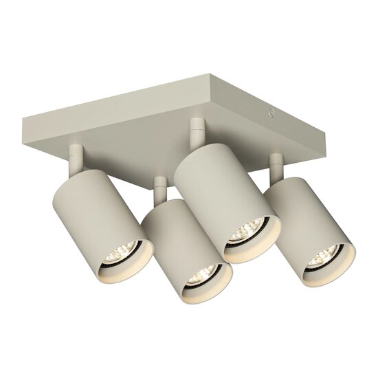 Fantasia TABOO Deckenspot mit 4 Lichtpunkten, quadratischer Basis und Beige-Finish, aus der Deco-Kollektion.