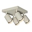 Fantasia TABOO ceiling spotlight with 4 light points, square base and beige finish, from the Deco collection.