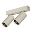 Fantasia ORYX is a two-light spot fixture in beige, part of the Deco collection. Light source not included.