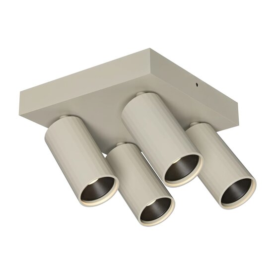 Fantasia Oryx, foco de techo con 4 puntos de luz en beige, colección Deco. Fuente de luz no incluida.