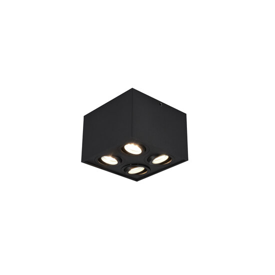 Trio Lighting Lámpara de techo 4 spots rotativa negra mate 4xGU10 - Solución de iluminación ideal para cualquier habitación