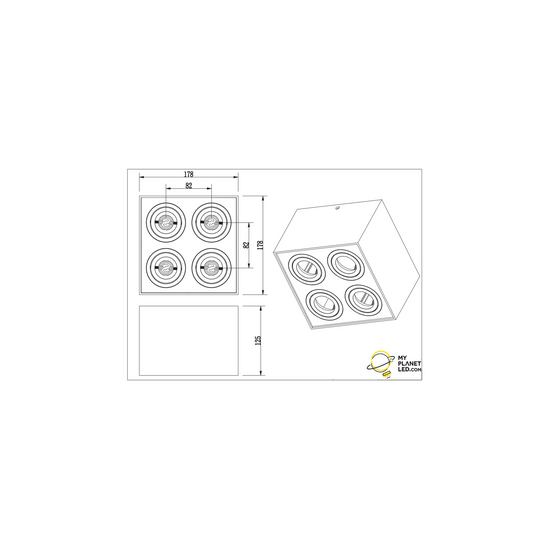 Trio Lighting Lámpara de techo 4 spots rotativa 4xGU10 blanca - Iluminación ideal para cualquier espacio