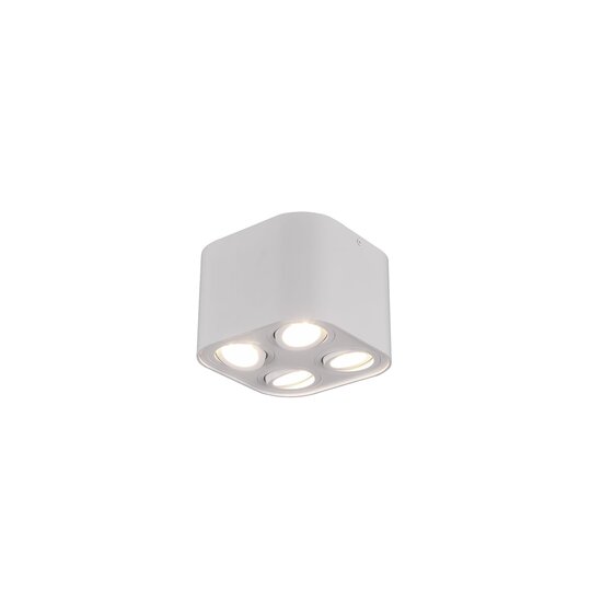 Trio Lighting Foco de techo cuadrante redondo ajustable 4xGU10 blanco mate - Iluminación perfecta para cualquier espacio